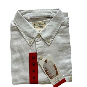 Weatherproof Vintage Men's Linen/Cotton Short Sleeve Woven Shirt
